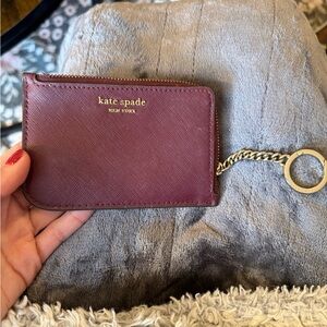Kate Spade Burgundy Wallet with Gold Chain
